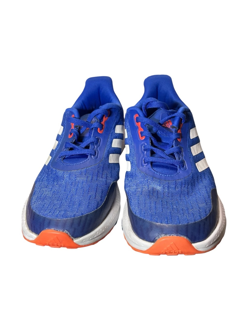 adidas Men Blue Running Sneakers with White Stripes and Orange Accents - Picture 3 of 5